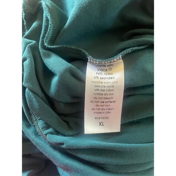 Susana Monaco Dark Teal Peacock Plunge V Neck Pantsuit Jumpsuit XL - Picture 11 of 11